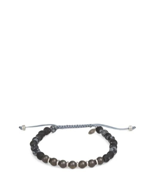 Tateossian White Beaded Drawstring Bracelet for men