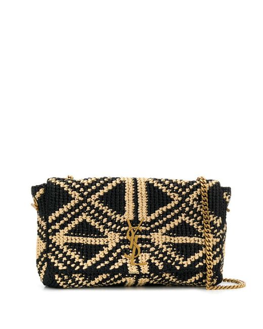 Saint Laurent Folk Raffia Shoulder Bag Lyst