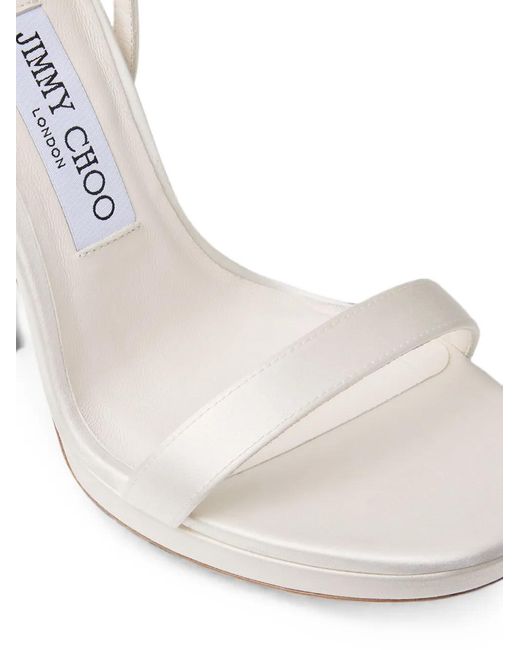 Jimmy Choo White Moza 120 Strap Sandals