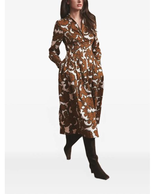 Vestido con estampado floral Cara Cara de color Brown