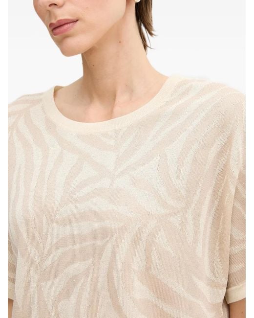 Joseph Ribkoff White Palm-Leaf Top