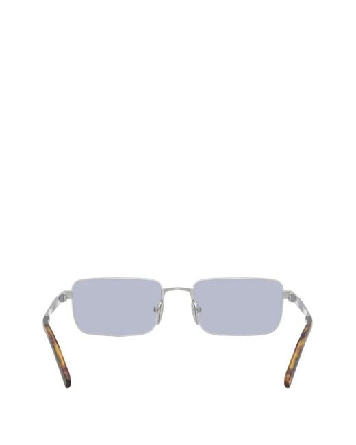 Prada White Rectangle-Frame Sunglasses