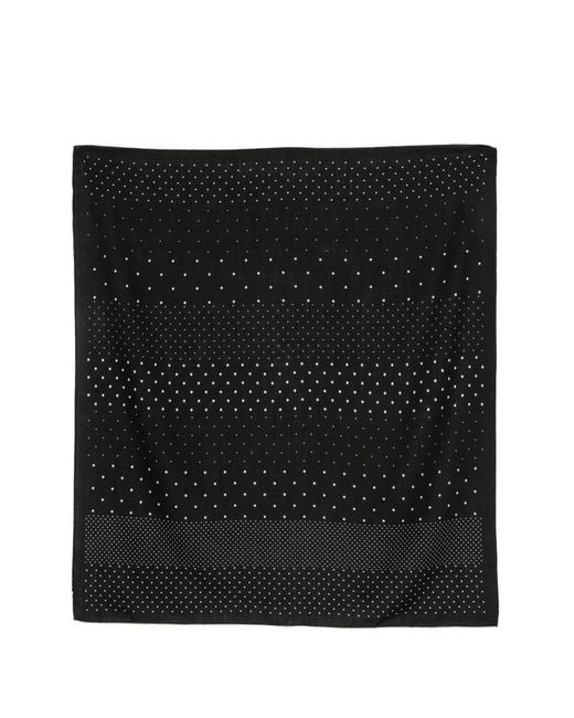 Destin Black Polka-Dot Wool Scarf