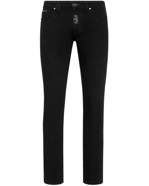 Jeans skinny a vita bassa di Philipp Plein in Black da Uomo