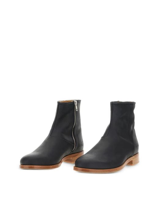 Common Projects Black Zip-Detail Leather Boots for men
