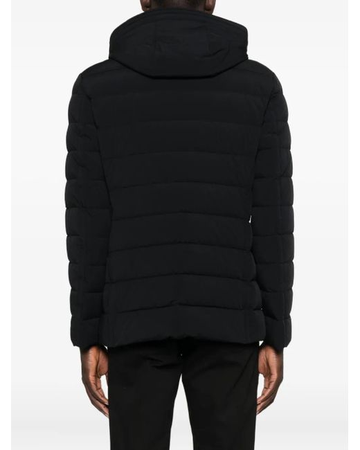 Moorer Black Buttoned Quilted Padded Jacket for men