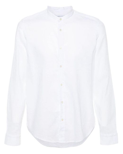 Camisa con textura flameada Manuel Ritz de hombre de color White