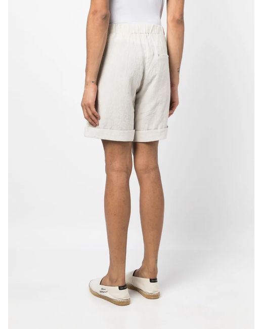 Marane White Drawstring-Waist Linen Shorts for men