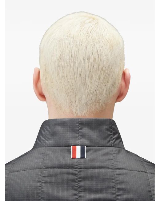 Thom Browne Gray 4-Bar Ripstop Vest for men
