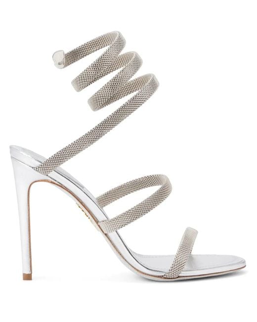 Rene Caovilla White 105Mm Cleo Sandals