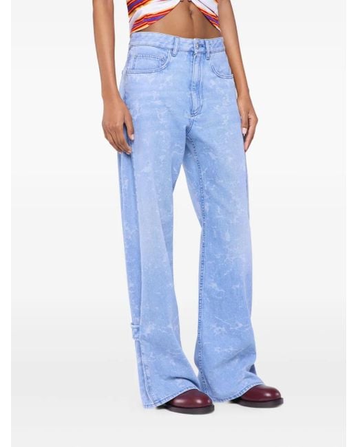 Rabanne Blue Washed-Effect Jeans