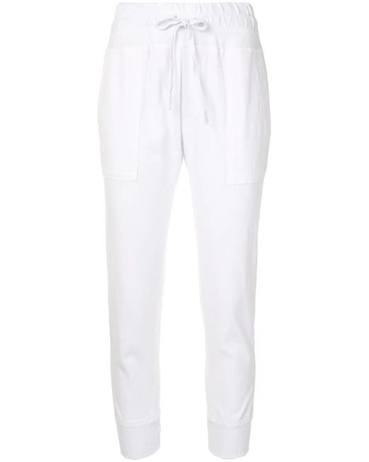 James Perse White Mixed Media Trousers