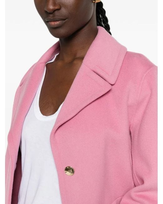 Max Mara Pink Button-Fastening Notched-Lapel Jacket