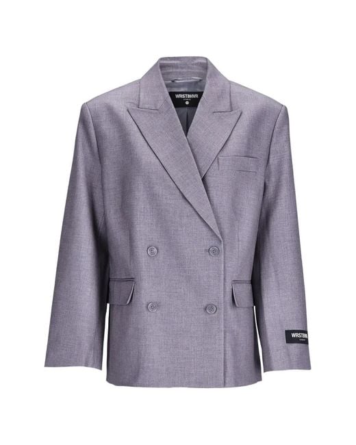 WRSTBHVR Purple Amal Double-Breasted Blazer