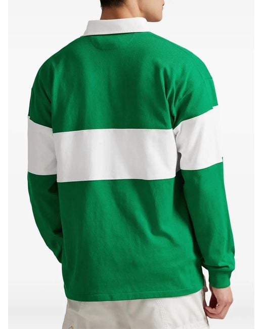 Polo Ralph Lauren Green Sport-Rugby Long-Sleeves Polo Shirt for men