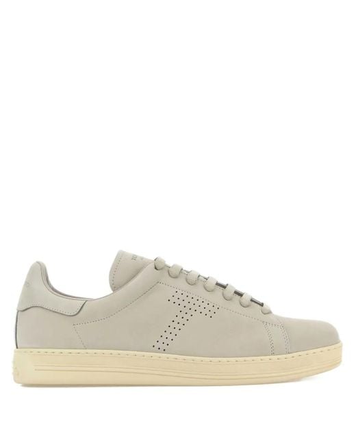Tom Ford Natural Warwick Leather Sneakers for men