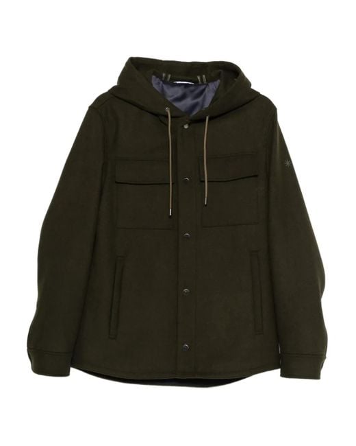 Manuel Ritz Green Hooded Pocket Jacket for men