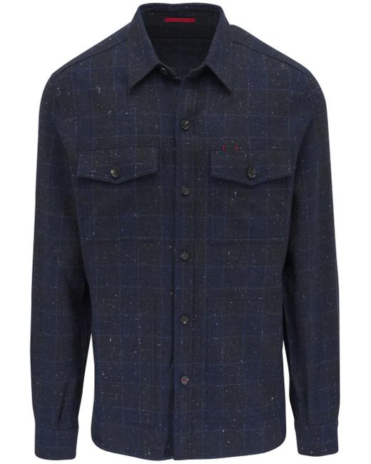 Isaia Hemdjacke Mit Karomuster in Blue für Herren