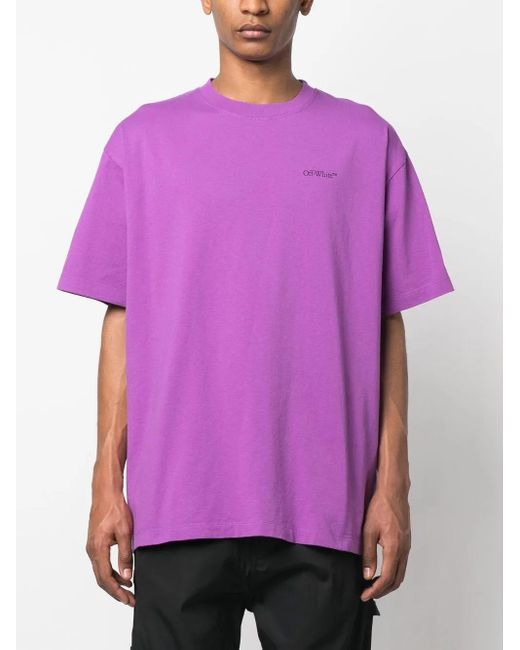 Off-White c/o Virgil Abloh Purple Jumbo Arrow Cotton T-shirt for men
