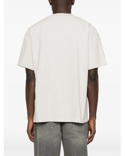 Represent White Logo-Embroidered T-Shirt for men