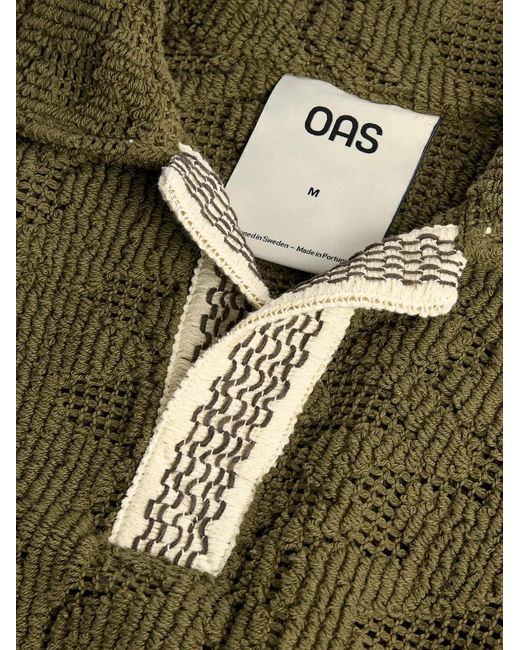 Oas Green T-Shirt En Jacquard À Motif Géométrique for men
