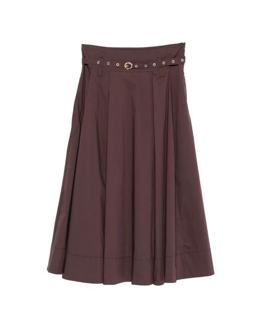 Liu Jo Purple Belted Pleated Skirt