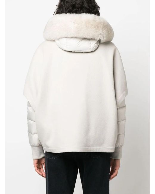 Moorer Natural Layered Hooded Jacket
