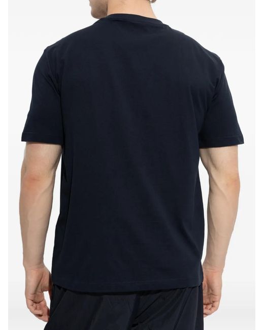 EA7 Blue Visibility Logo-Print Cotton T-Shirt for men
