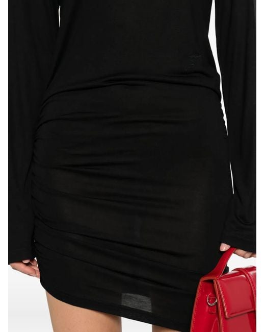 Jacquemus Black Asymmetrical Turtleneck Dress