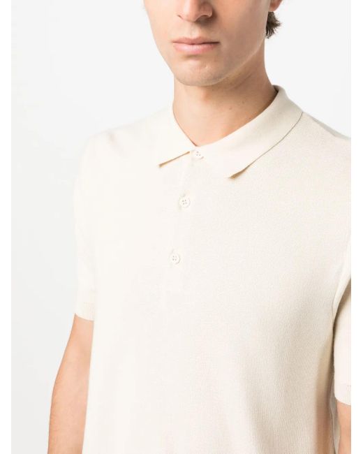 Sunspel Gestricktes Poloshirt in Natural für Herren