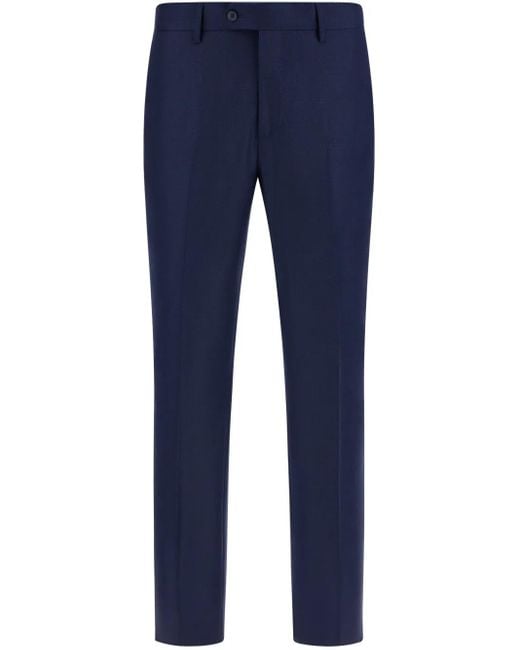 Boggi Blue Bird's Eye Trousers for men