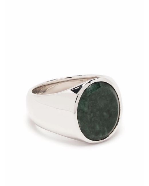 Tom Wood Metallic Oval Marble Ring