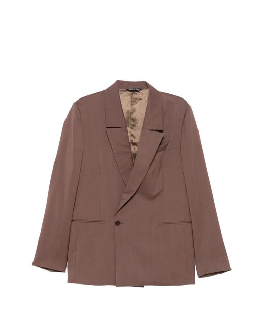 Costumein Brown Double-Breasted Blazer for men