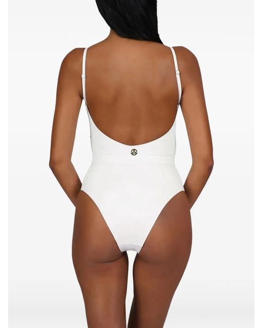 Bikinville White Floral-Appliqué Swimsuit