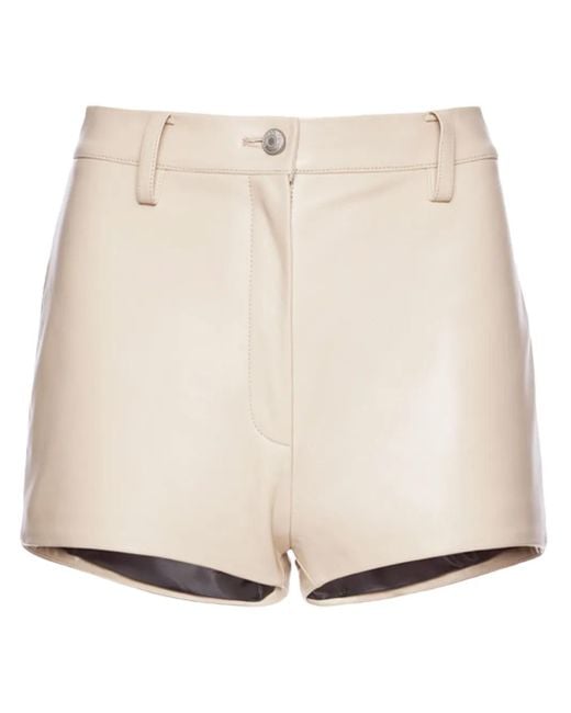 Magda Butrym Natural High-Waist Leather Mini Shorts