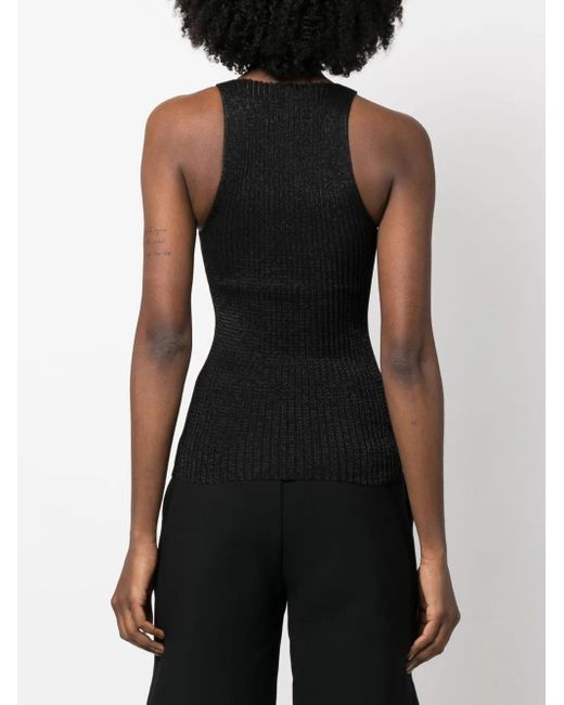 a. roege hove Black Emma High-Neck Ribbed Tank Top