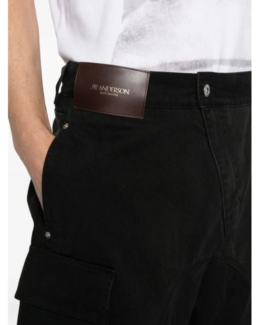 J.W. Anderson Black Cargo-Pocket Shorts for men