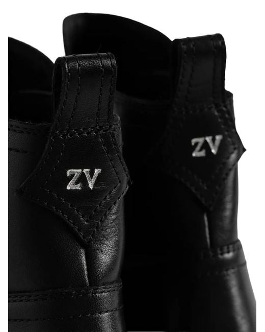 Zadig & Voltaire Black Igata Smooth Cowskin Boots