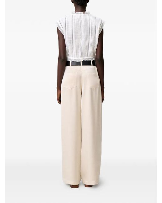 Jupe Plissée Bordée De Dentelle Claudie Pierlot en coloris White