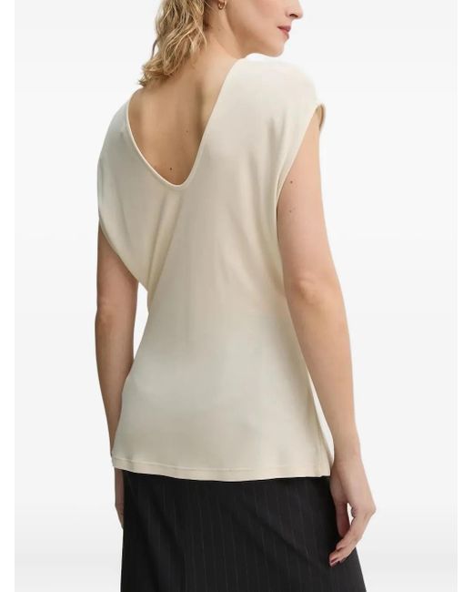Bruuns Bazaar White Keyhole-Neckline Sleeveless Top