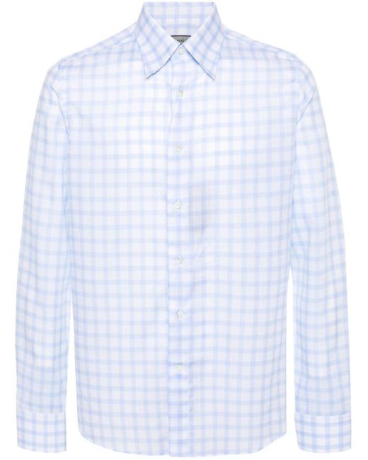 Canali Katoenen Overhemd Met Gingham Ruit in het White voor heren