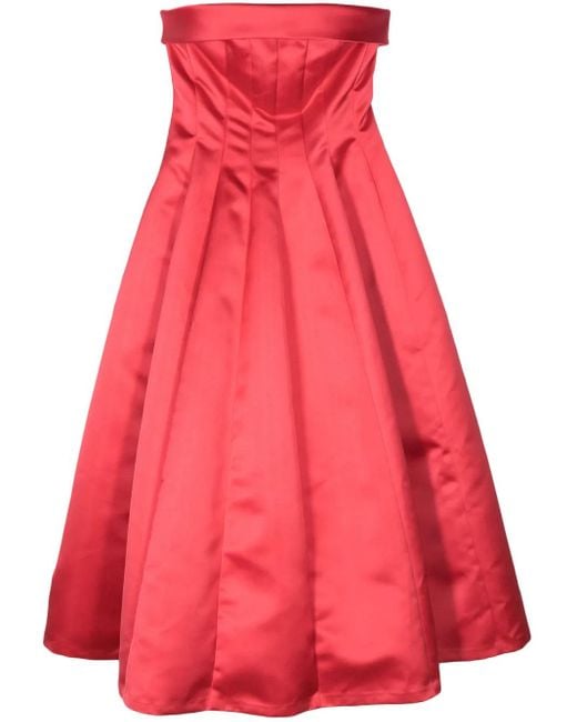 Philosophy Di Lorenzo Serafini Red Pleated Midi Dress