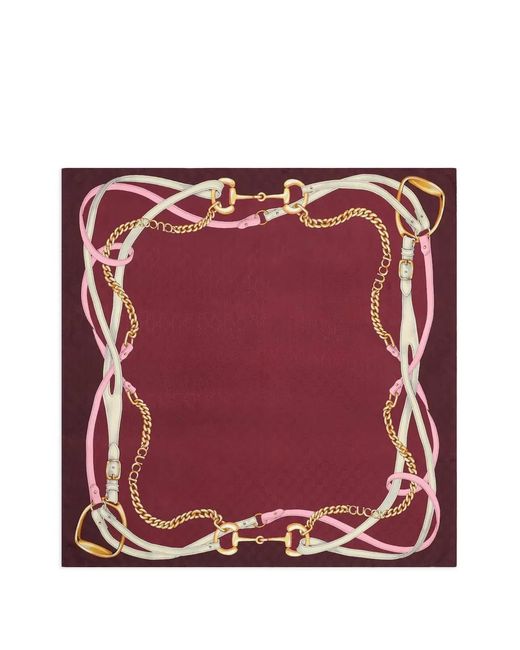 Fular con monograma Gucci de color Red