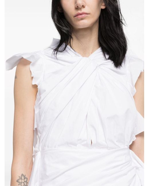 AZ FACTORY Calla Lily Gedrapeerde Mini-jurk in het White