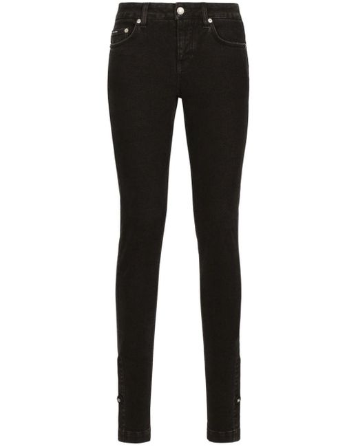 Jeans skinny a vita media di Dolce & Gabbana in Black