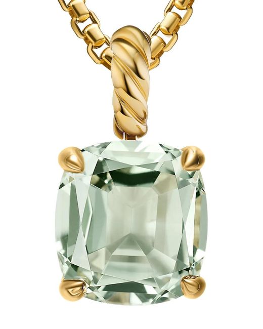 David Yurman Metallic 18Kt Marbella Prasiolite Pendant