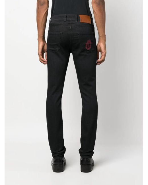 Billionaire Black Low-Rise Straight-Leg Jeans for men
