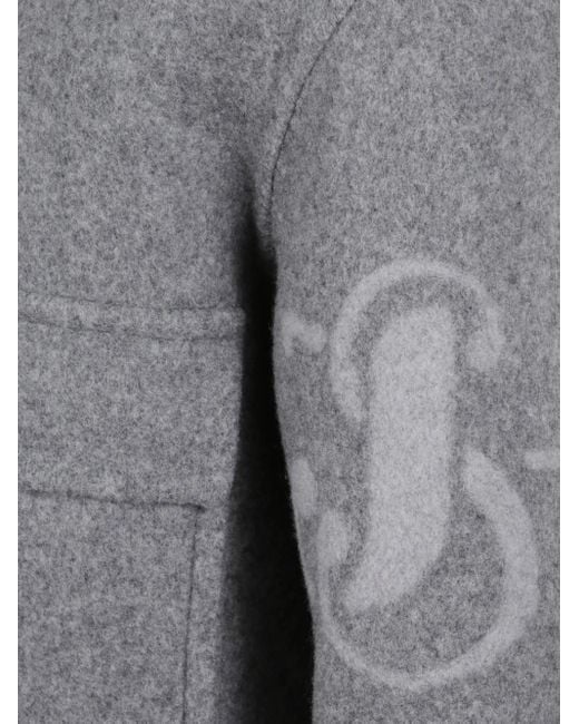 Jil Sander Gray Chest-Pocket Monogram-Detail Jacket for men