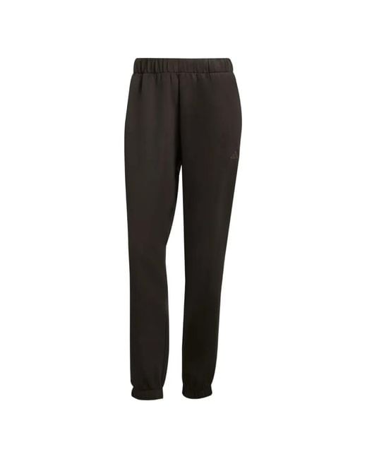 Adidas Black Yoga Essentials Logo Track Pants