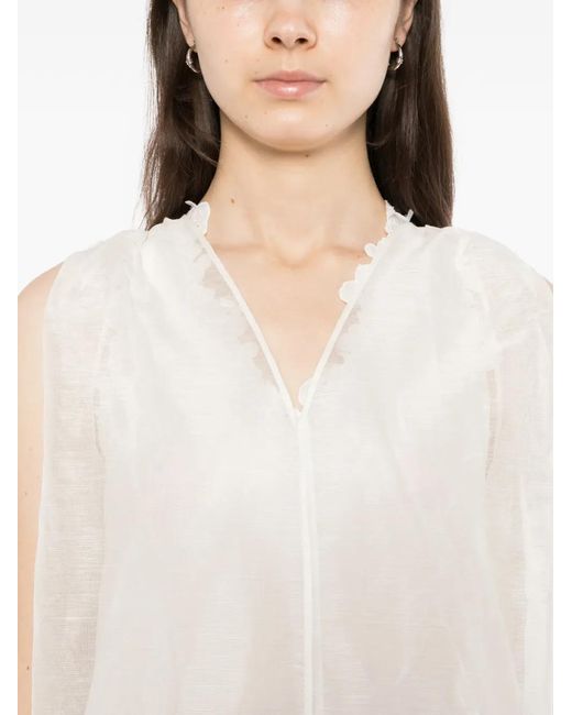 JNBY White Layered Organza Dress